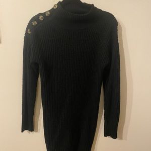 Black turtleneck sweater dress